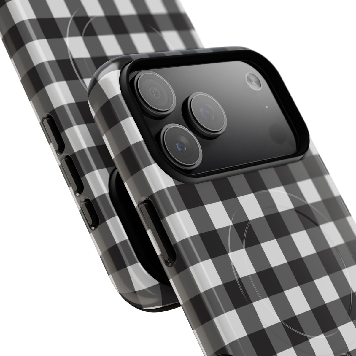 Black & White Gingham Magnetic Phone Case by etchd, view 97