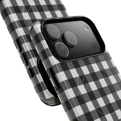 Black & White Gingham Magnetic Phone Case by etchd, view 97
