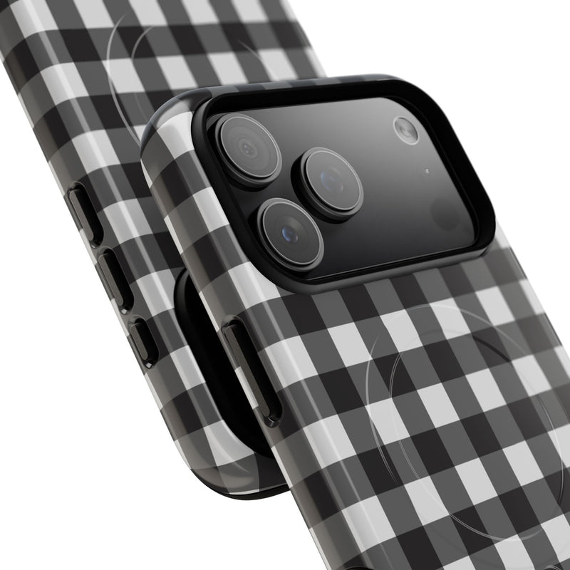 Black & White Gingham Magnetic Phone Case by etchd, view 97