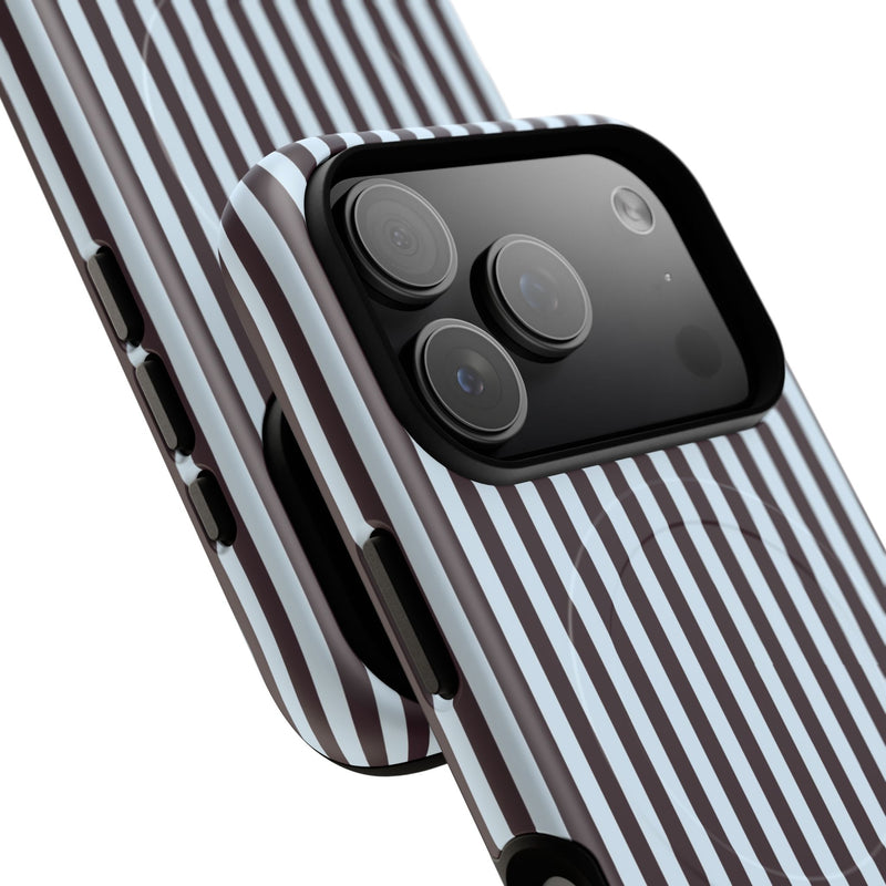 Plum & Blue Striped Magnetic Phone Case by etchd, view 100