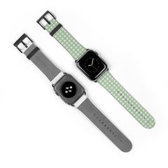 Sage & Cream Gingham Smartwatch Strap by etchd, view 10