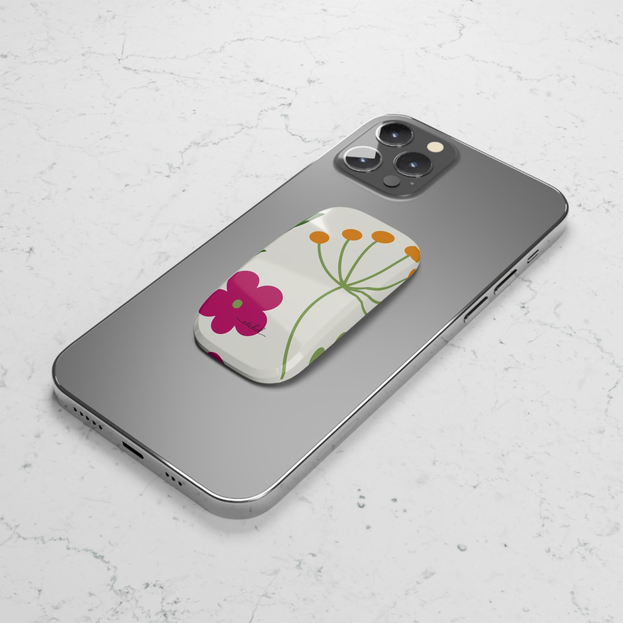 Funky Floral Click-On Phone Grip by etchd, view 5