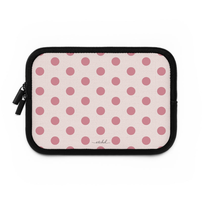 Blush Polka Dot Laptop Sleeve by etchd, view 2