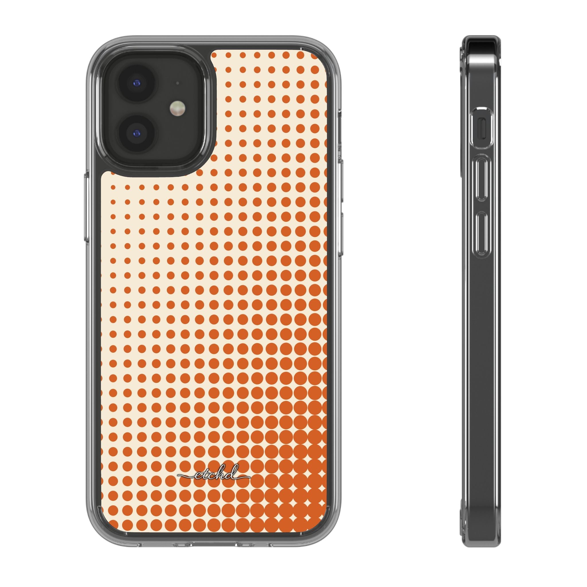 Tangerine Halftone Coque Téléphone Transparente