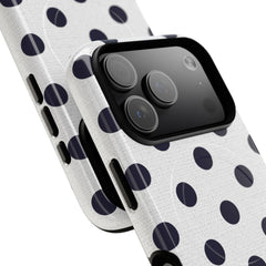 Navy & White Polka Dot Magnetic Phone Case by etchd, view 99