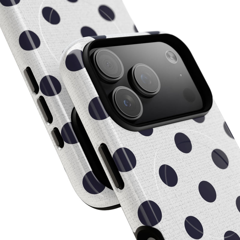 Navy & White Polka Dot Magnetic Phone Case by etchd, view 99