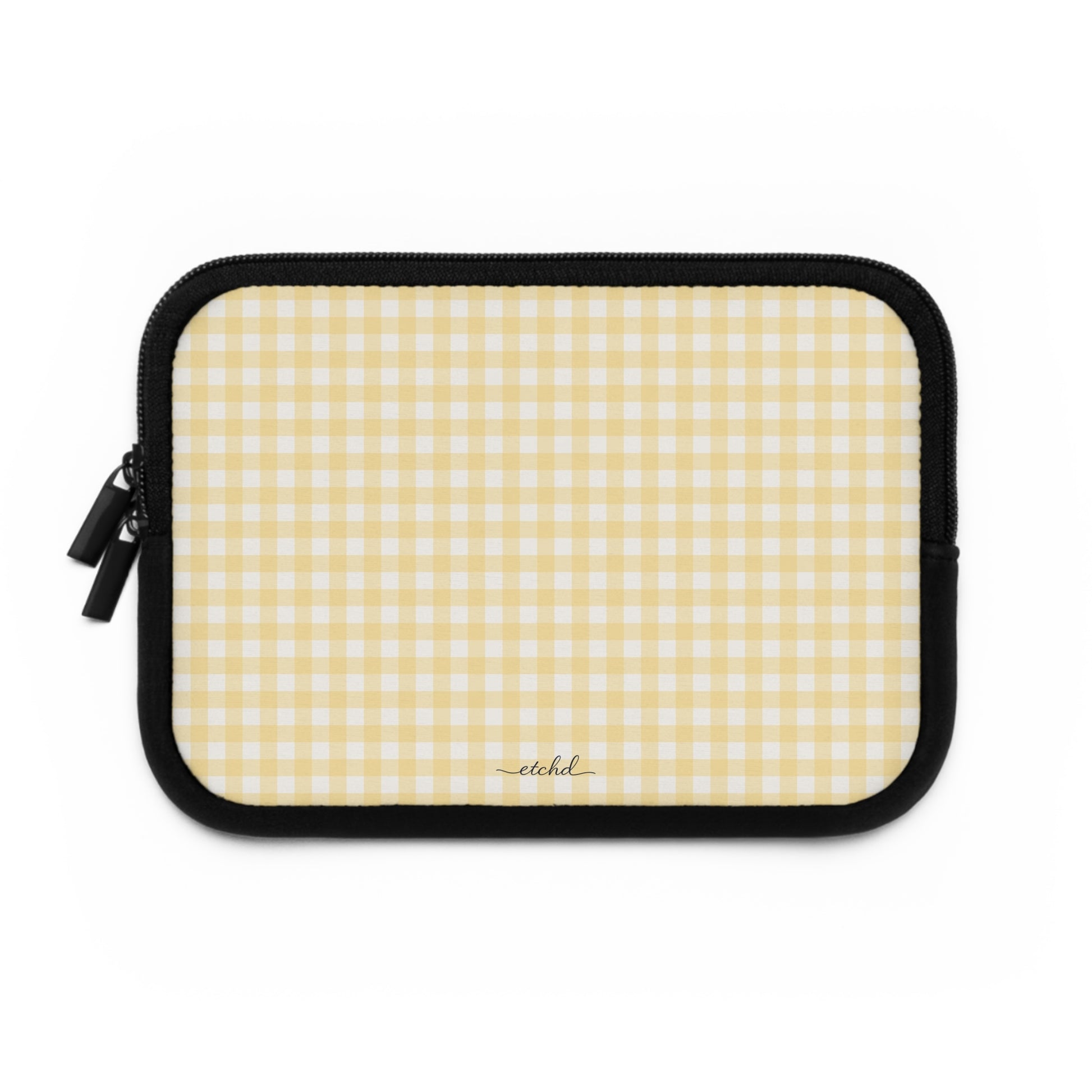 Butter & White Gingham Funda para portátil de etchd, vista 2