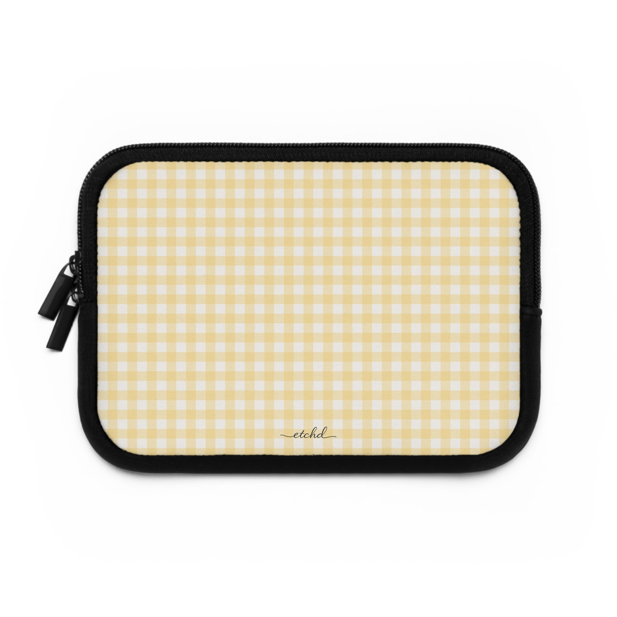 Butter Gingham Laptop Sleeve by etchd, view 2