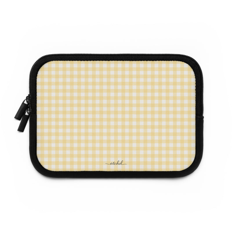 Butter & White Gingham Funda para portátil de etchd, vista 2