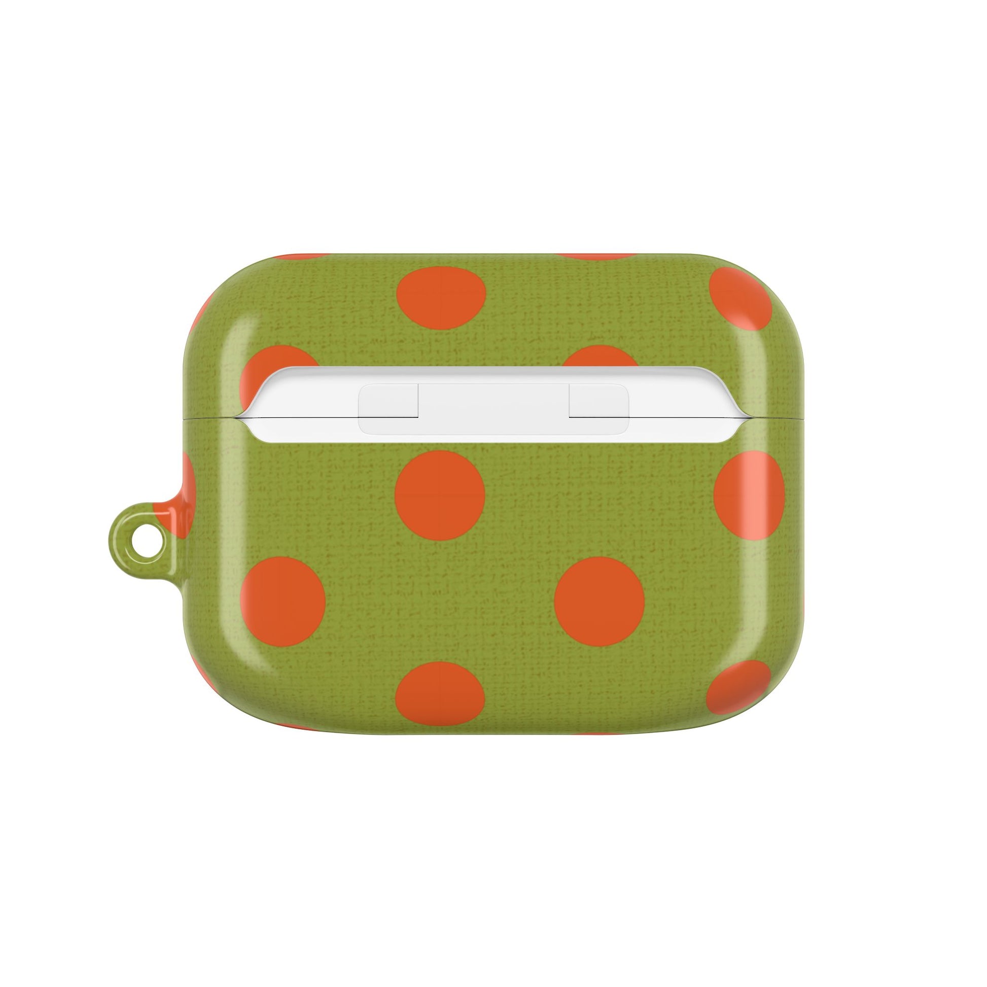 Persimmon & Wasabi Polka Dot AirPod Case by etchd, view 7