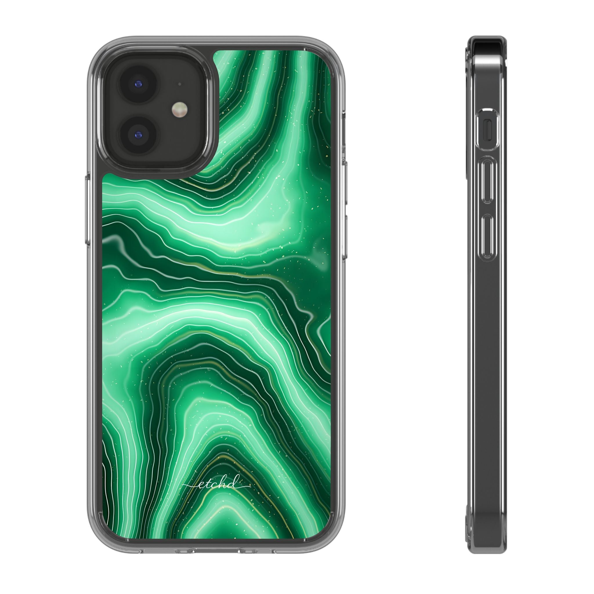 Emerald Clear Phone Case by etchd, view 2