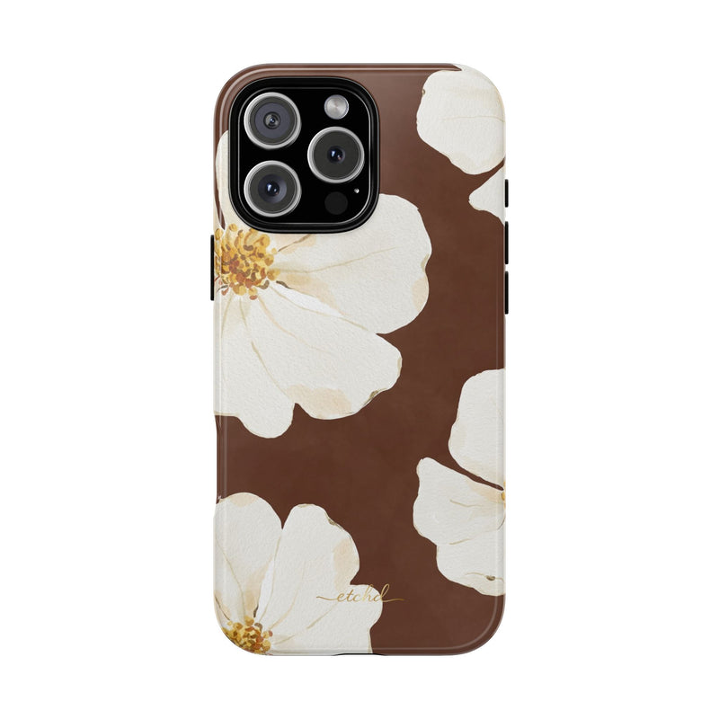 Mocha Blossom Phone Case by etchd