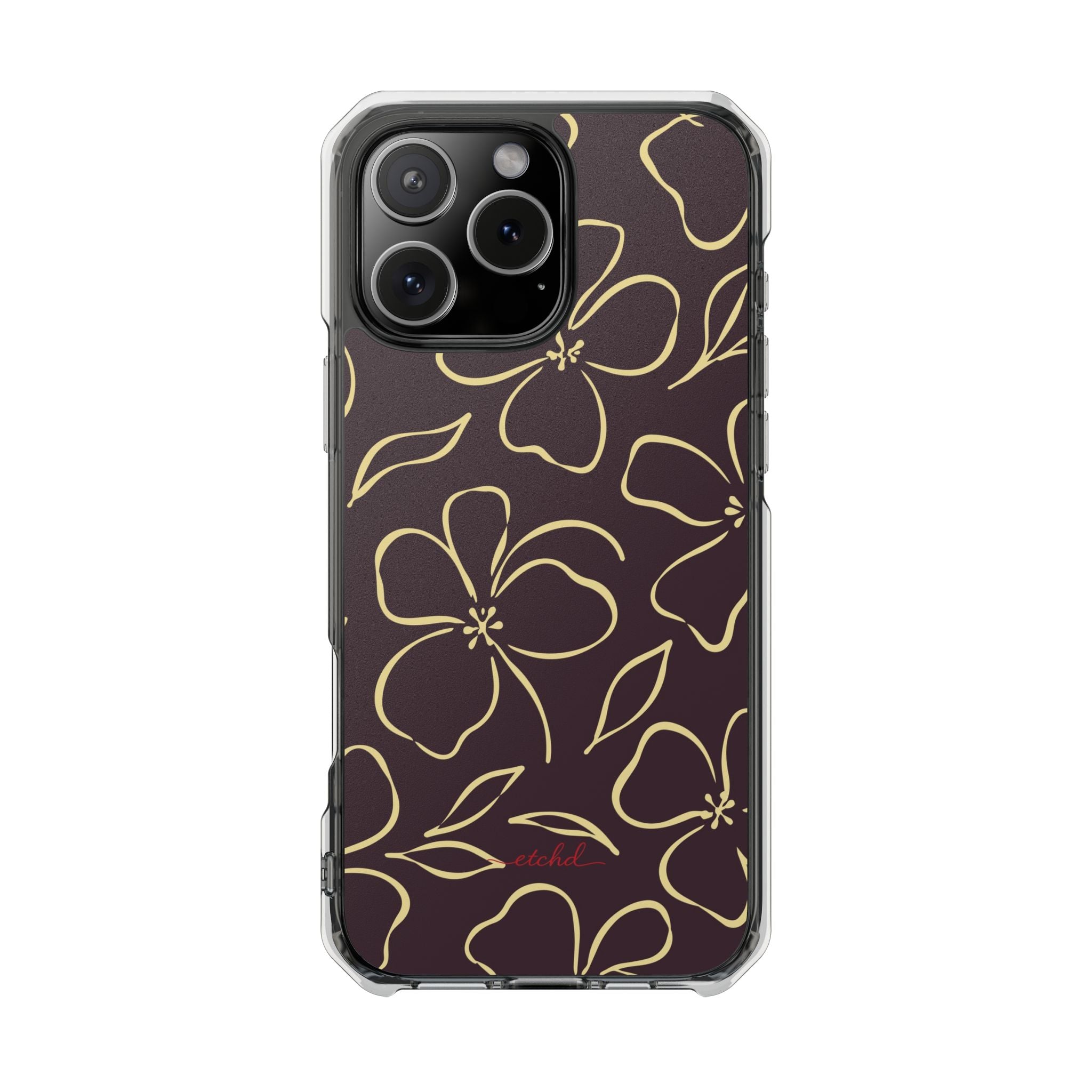 Plum & Butter Floral Clear Magnetic Phone Case by etchd