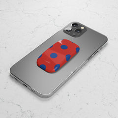 Cobalt & Poppy Polka Dot Click-On Phone Grip by etchd, view 5