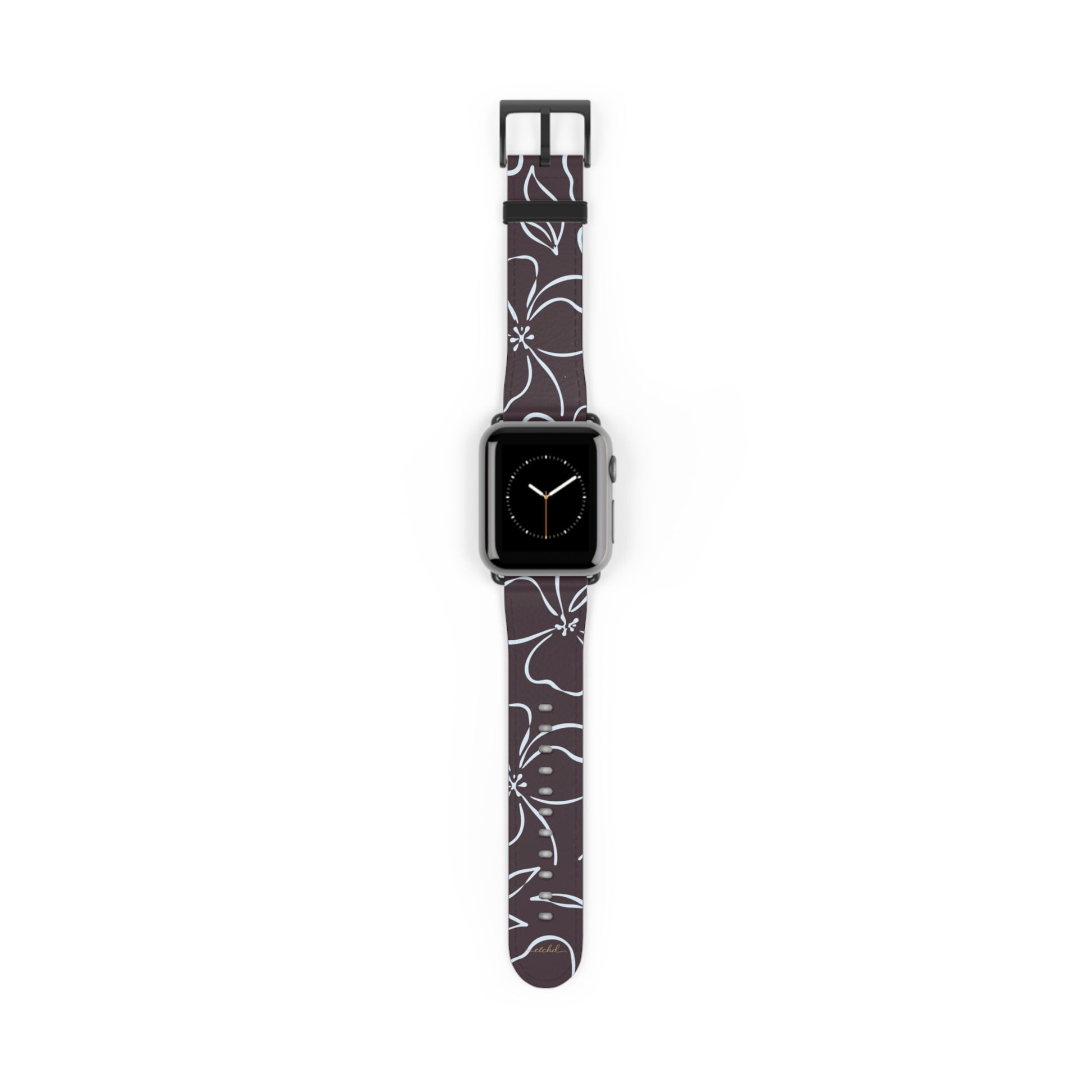 Plum & Blue Floral Smartwatch Strap by etchd