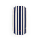Navy & Cream Striped Agarre clipsable para móvil
