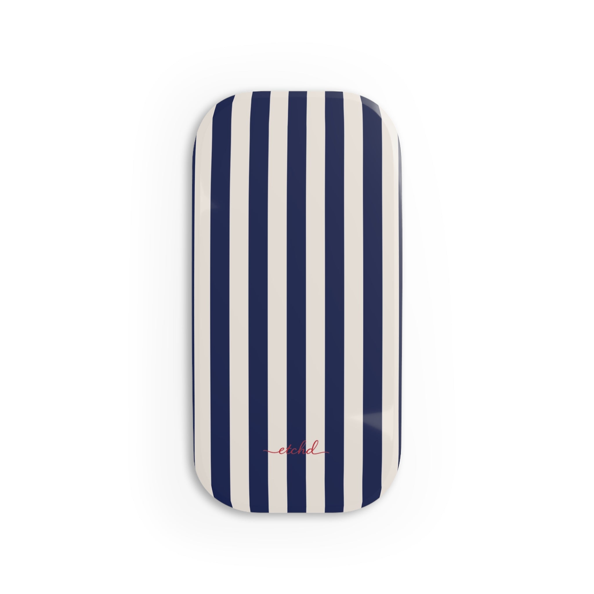 Navy & Cream Striped Click-On Phone Grip by etchd