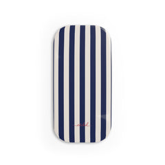 Navy & Cream Striped Click-On Phone Grip by etchd