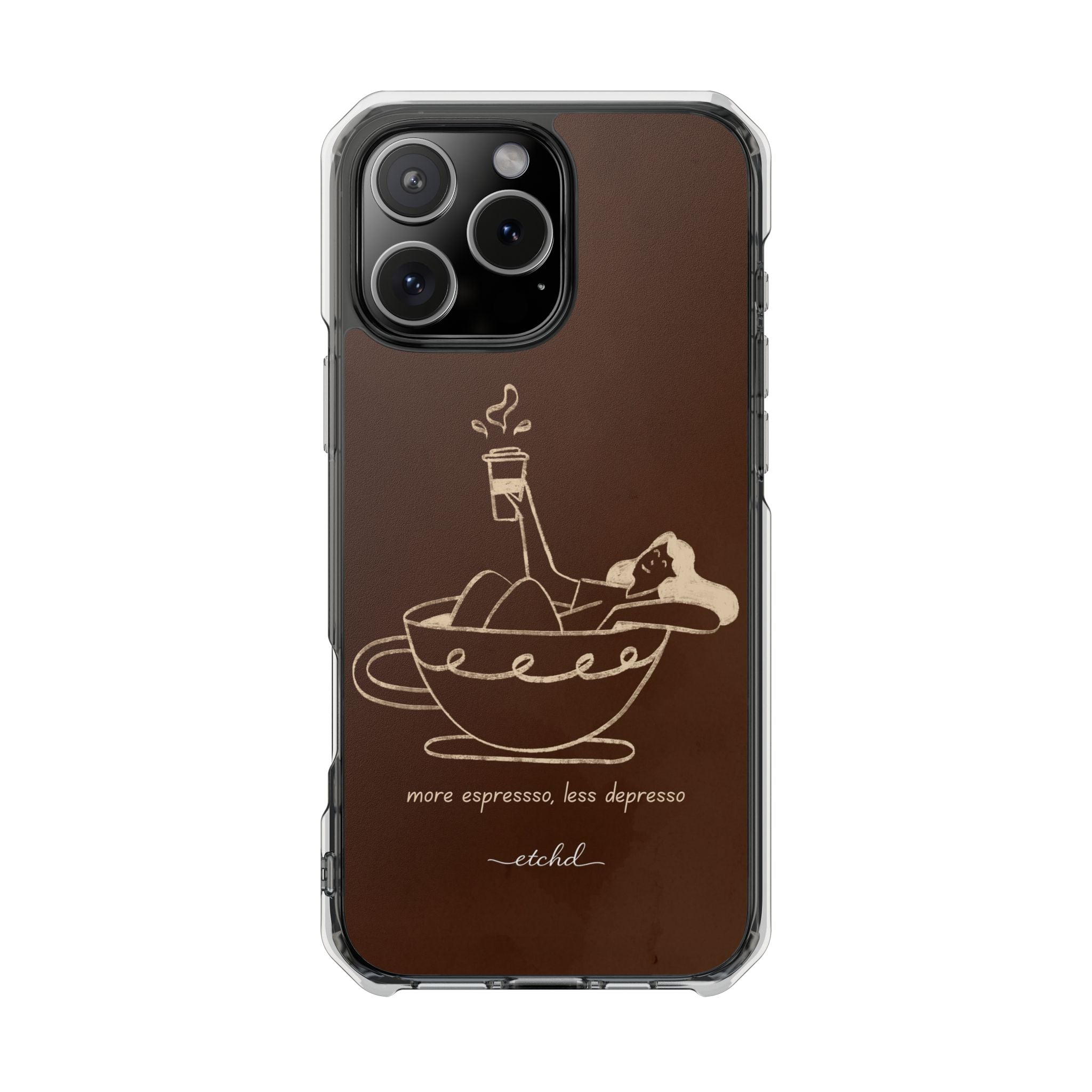 Ladies Espresso Clear Magnetic Phone Case – designer phone case by etchd