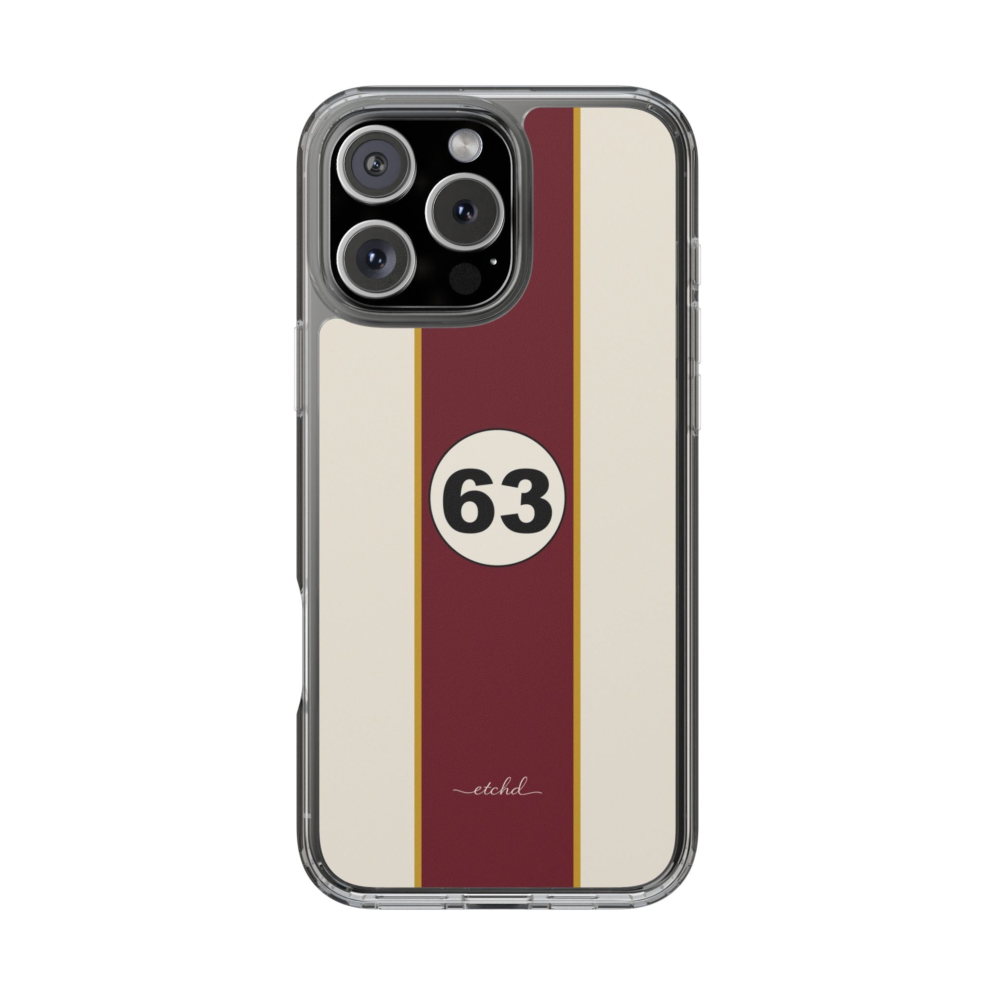 Retro Racing Clear Phone Case by etchd
