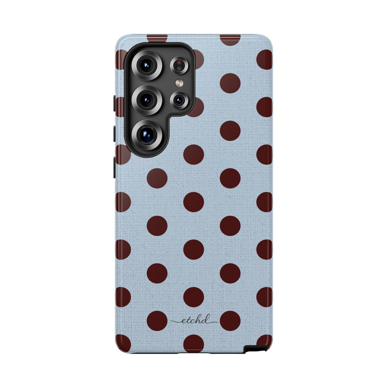 Blue & Cherry Polka Dot Phone Case-zoom-