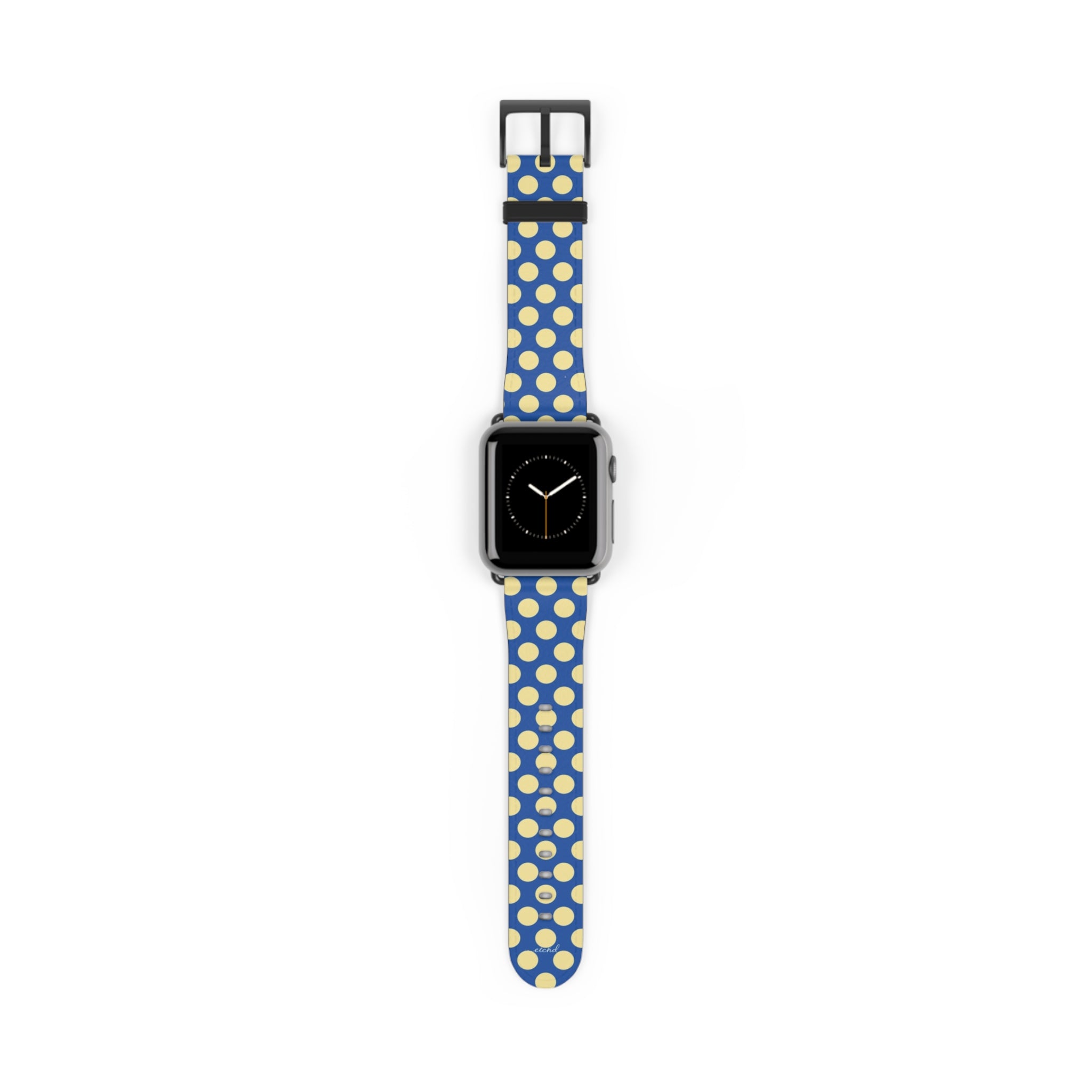 Butter And Cobalt Polka Dot Smartwatch Strap by etchd