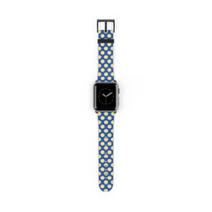 Butter And Cobalt Polka Dot Smartwatch Strap by etchd