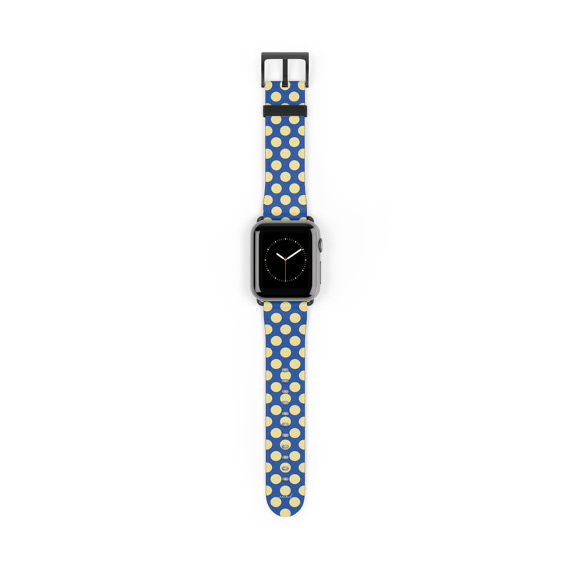 Butter And Cobalt Polka Dot Smartwatch Strap-zoom-