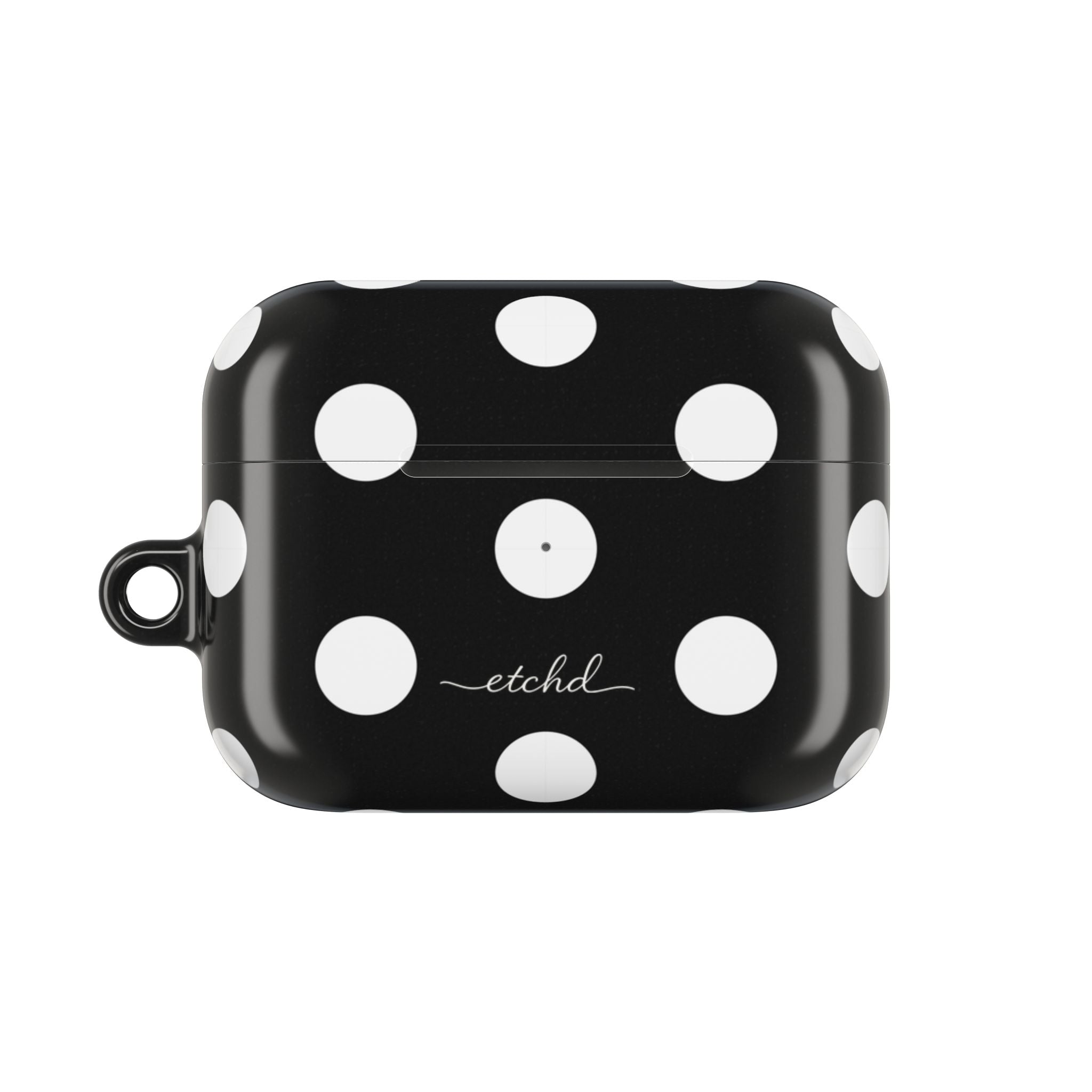 White & Black Polka Dot AirPod Case by etchd, view 2