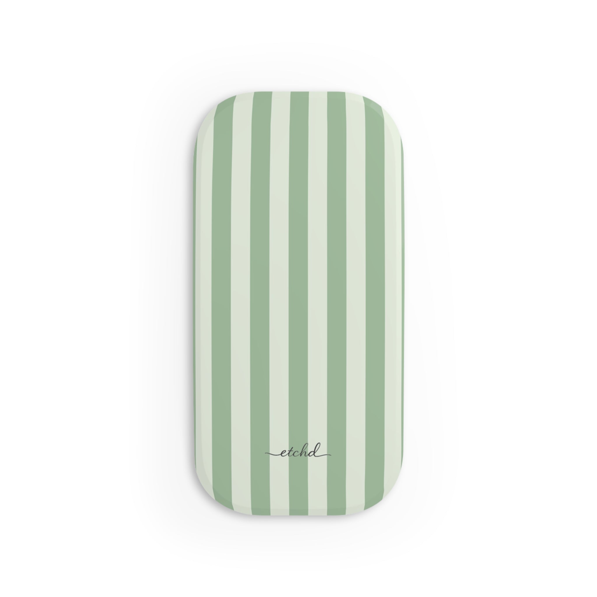 Sage & Cream Striped Agarre clipsable para móvil de etchd, vista 2