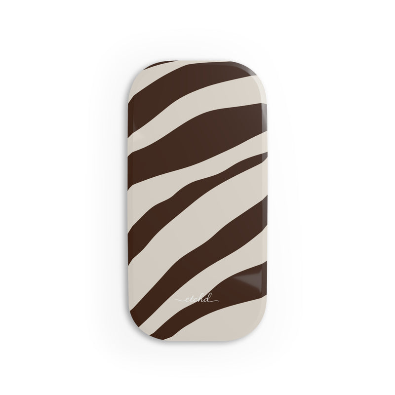 Brown Zebra Click-On Phone Grip-zoom-