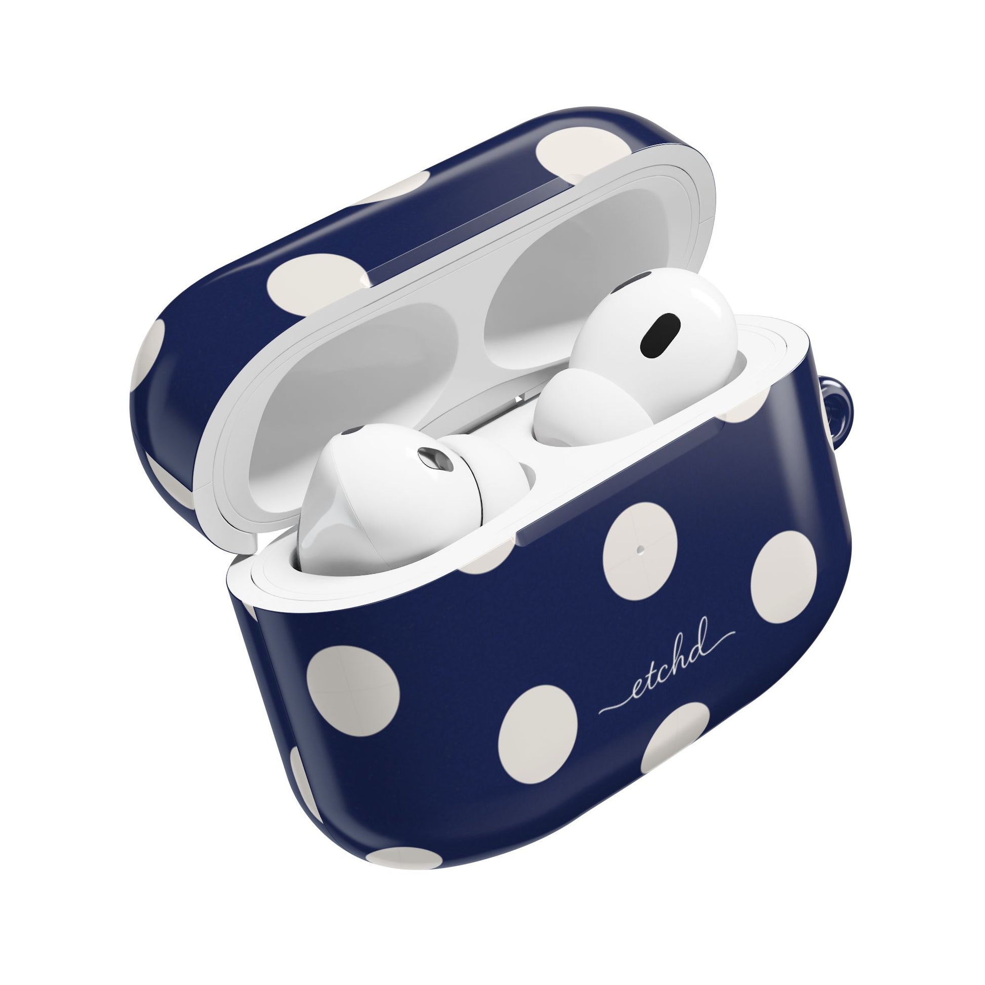 Cream & Navy Polka Dot AirPod Case by etchd, view 9