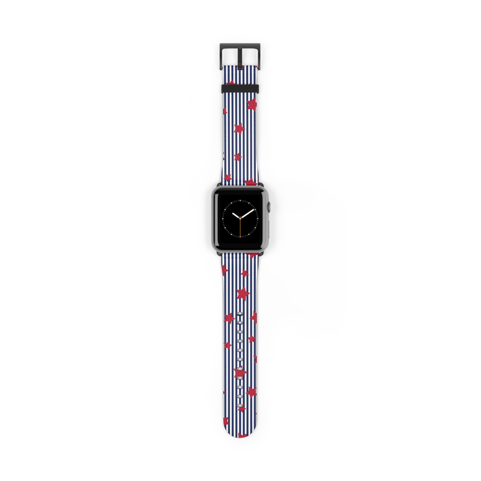 Blue Stripes & Red Stars Smartwatch Strap by etchd, view 2