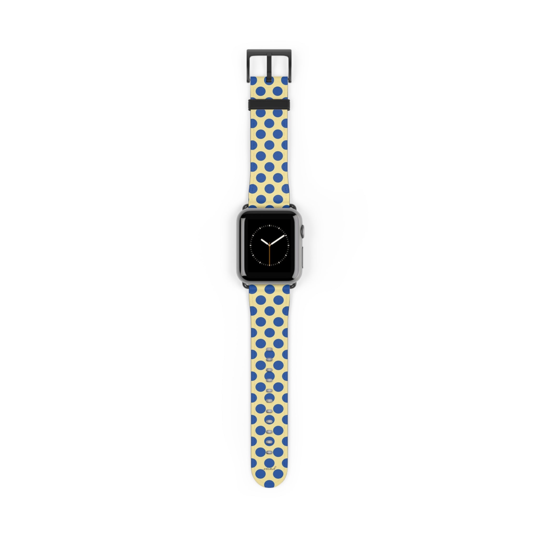 Cobalt And Butter Polka Dot Smartwatch Strap by etchd