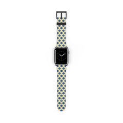 Cobalt And Butter Polka Dot Smartwatch Strap by etchd