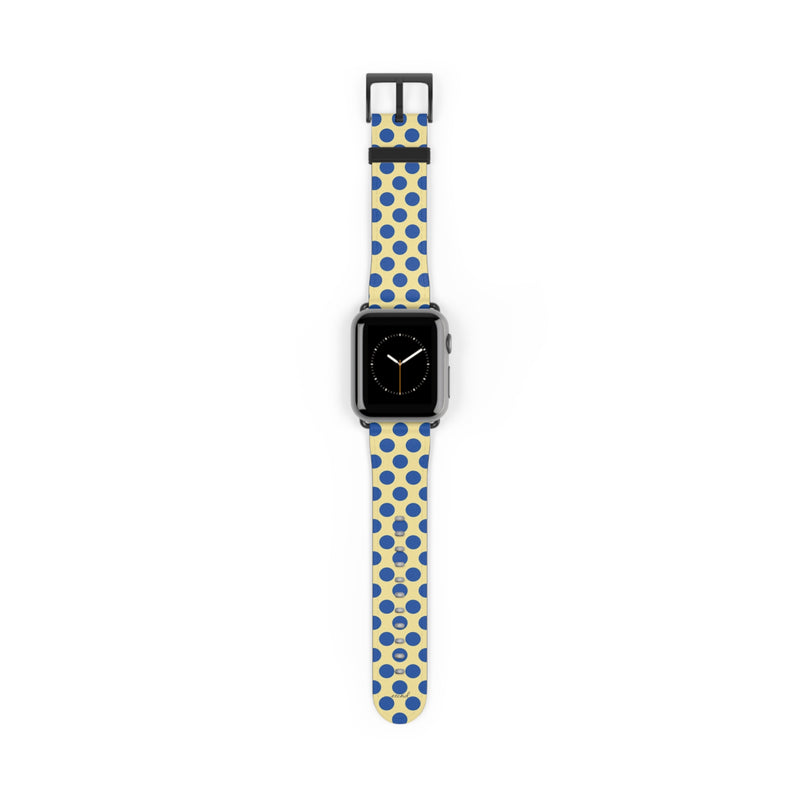 Cobalt And Butter Polka Dot Smartwatch Strap-zoom-