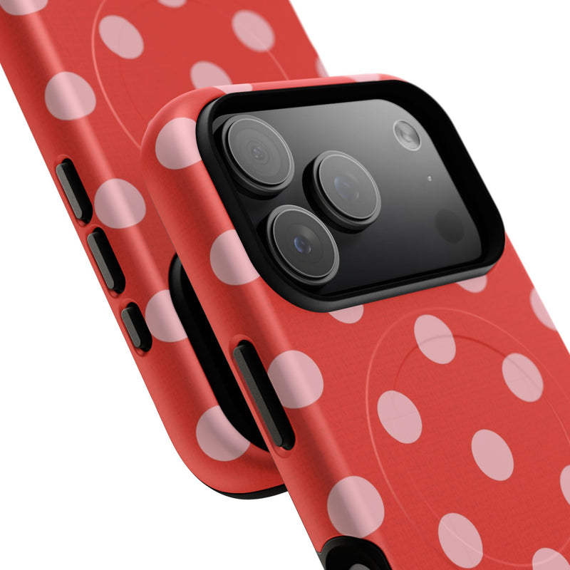 Blush & Poppy Polka Dot Magnetic Phone Case by etchd, view 100