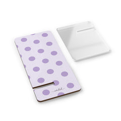 Lilac Polka Dot Phone Stand by etchd, view 2