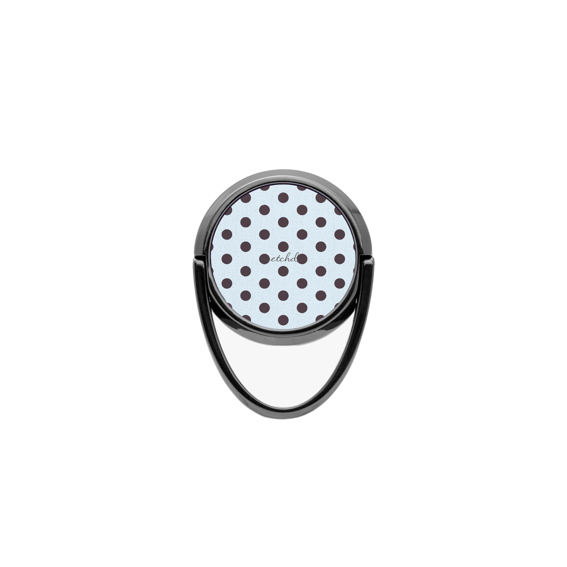 Plum And Blue Polka Dot Phone Ring Holder by etchd, view 4