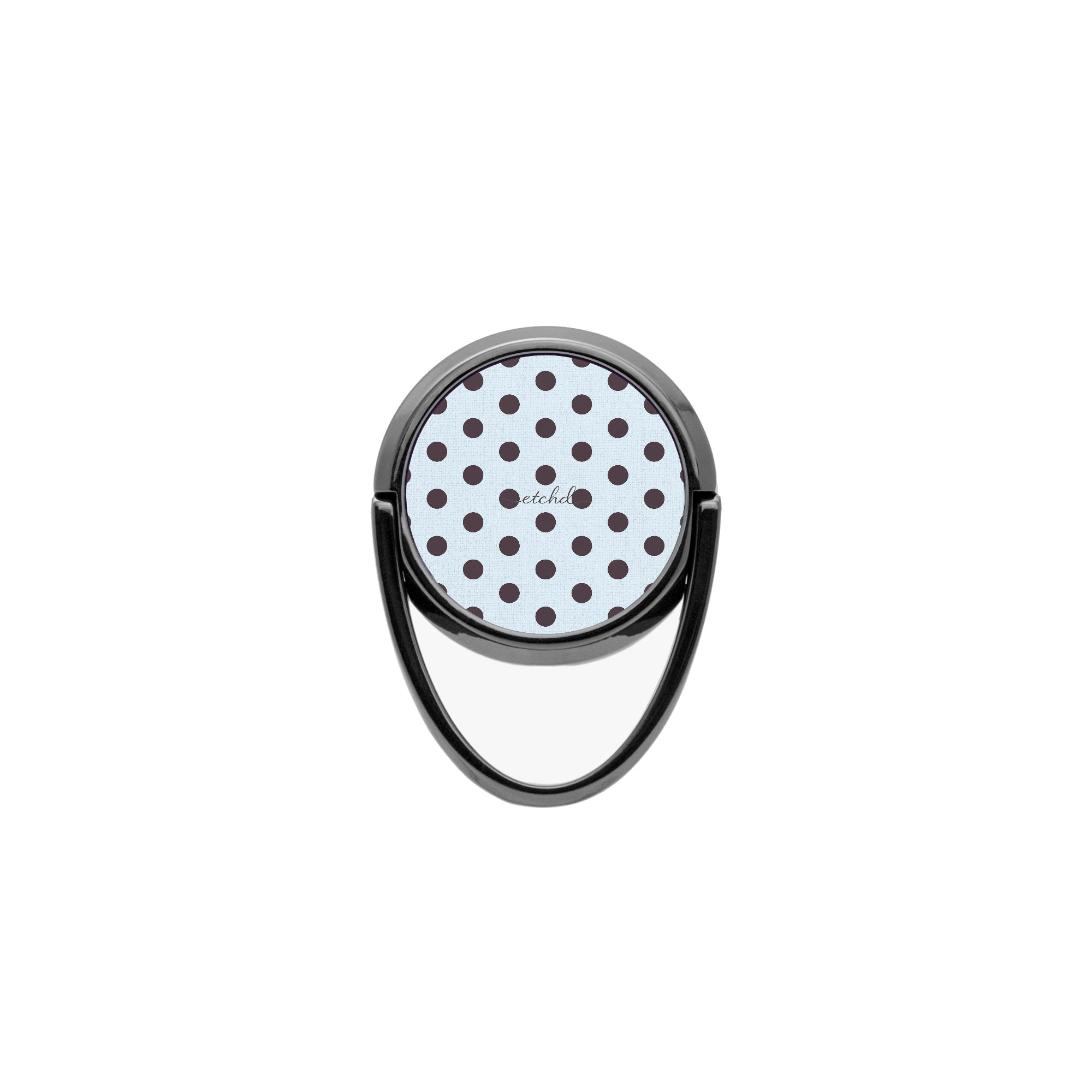 Plum And Blue Polka Dot Phone Ring Holder by etchd, view 4