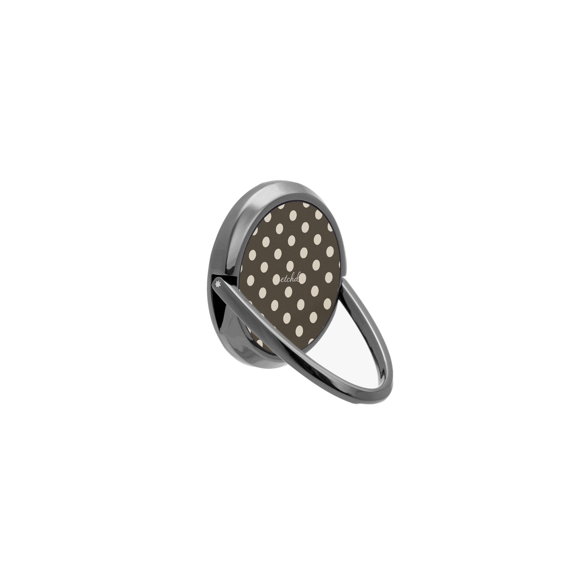 Cream & Brown Polka Dot Phone Ring Holder by etchd, view 8