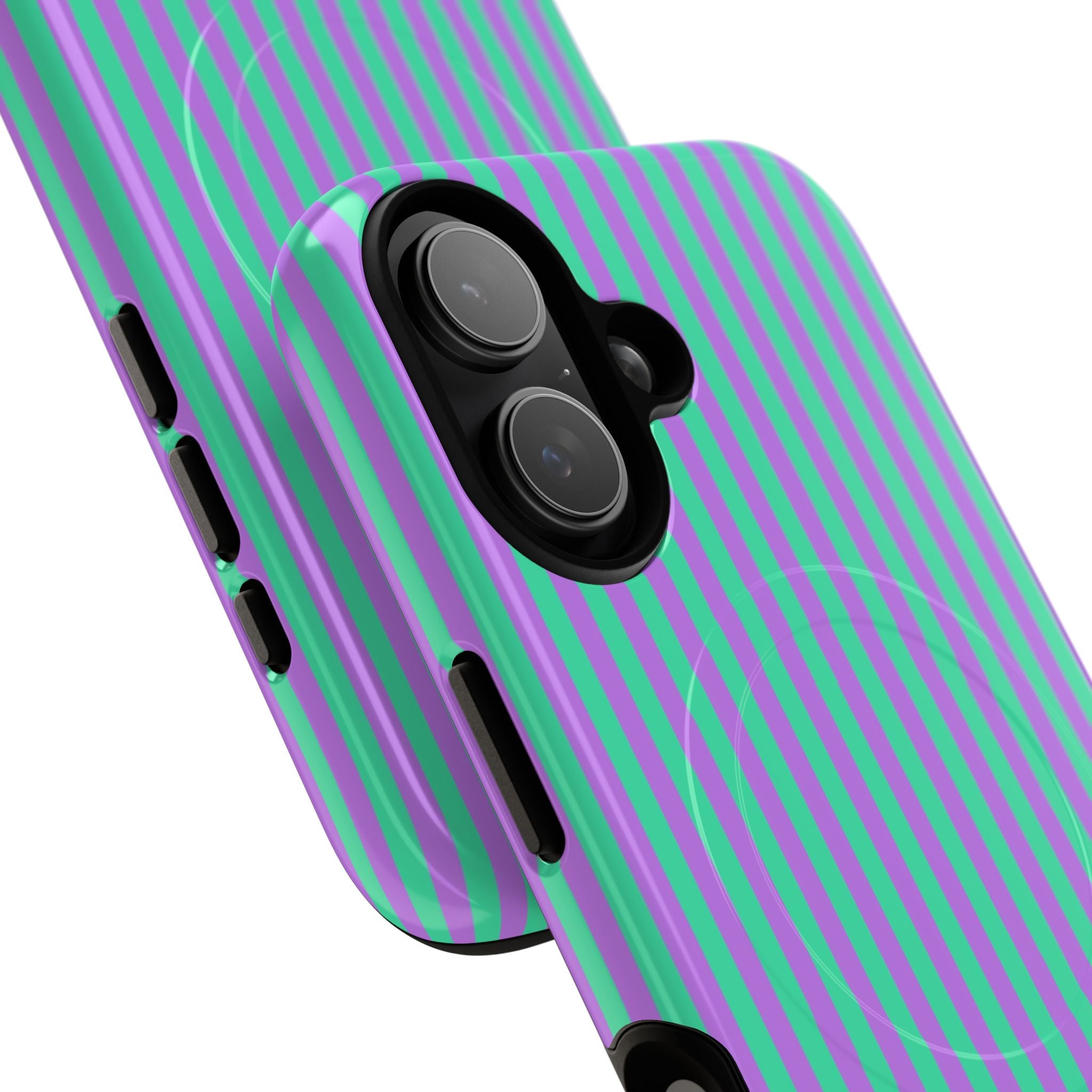 Lilac & Hypermint Striped Magnetic Phone Case by etchd, view 87