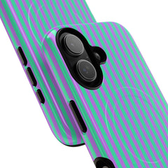 Lilac & Hypermint Striped Magnetic Phone Case by etchd, view 87