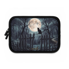 Midnight Cat Laptop Sleeve by etchd, view 2