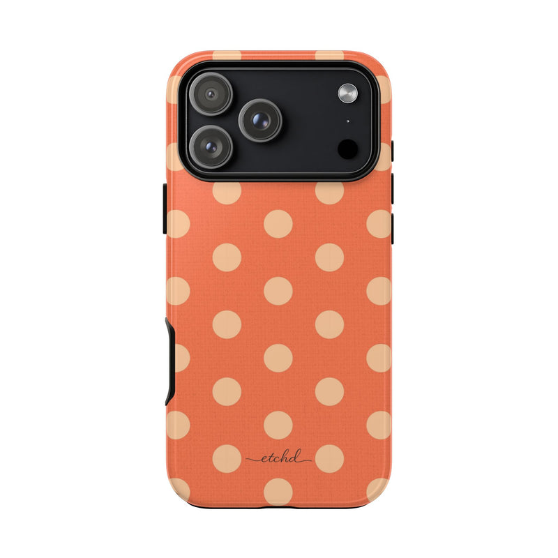 Peach & Coral Polka Dot Phone Case by etchd, view 59