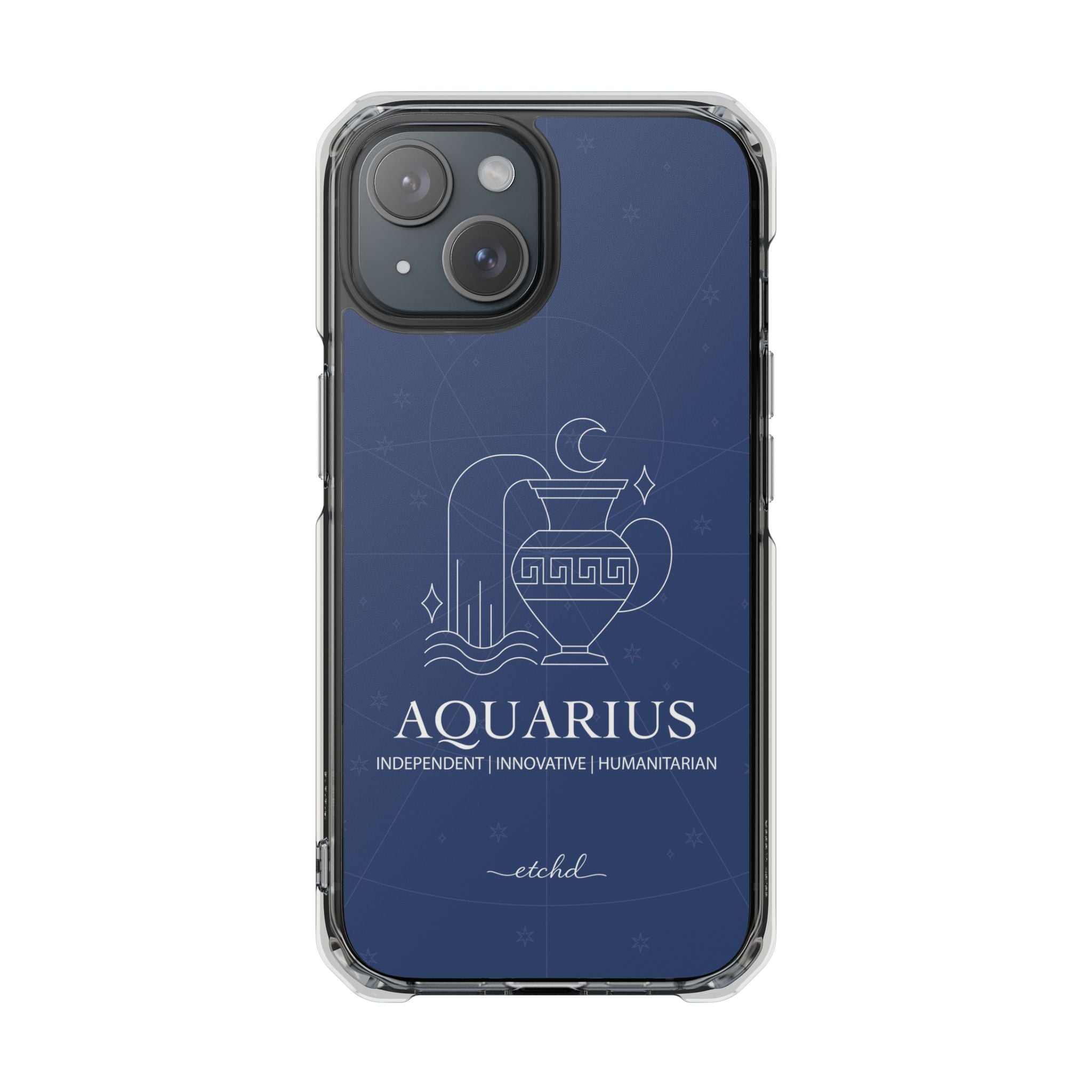 Aquarius Clear Magnetic Phone Case by etchd, view 2