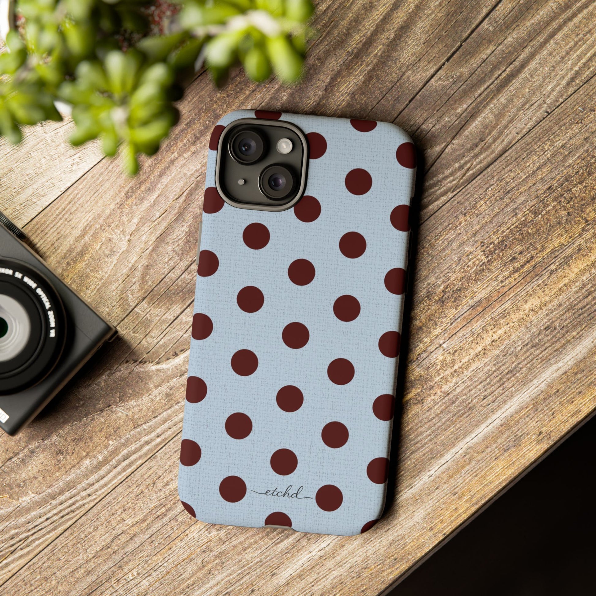 Blue & Cherry Polka Dot Phone Case by etchd, view 19