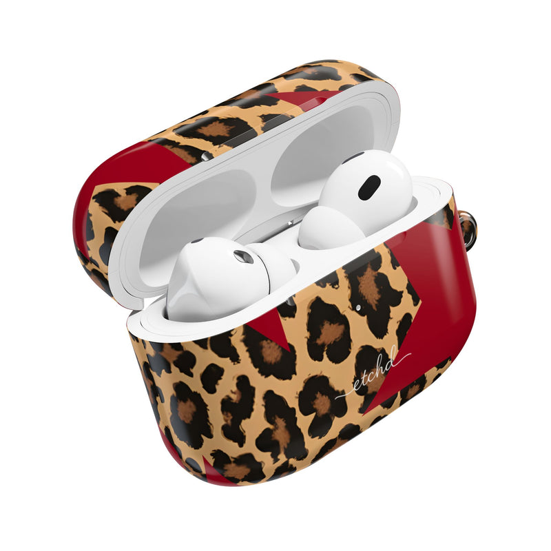 Leopard & Red Stars AirPod Case by etchd, view 9
