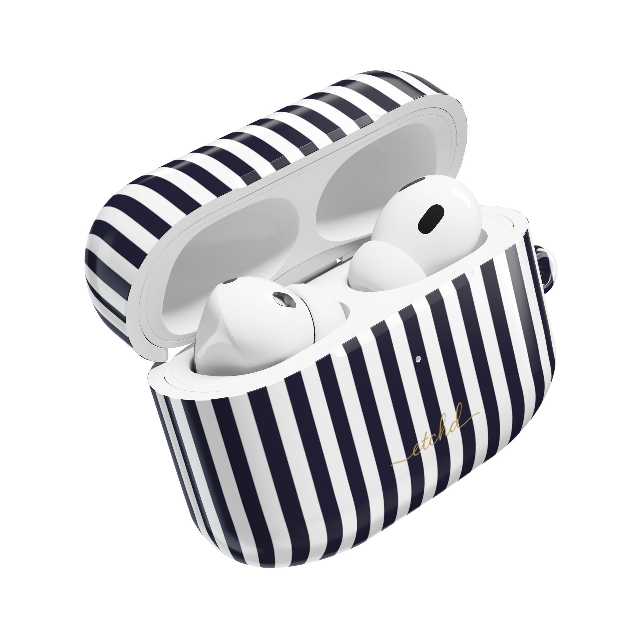 Navy & White Striped AirPod Case by etchd, view 9