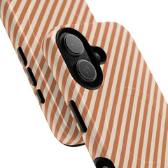 Terracotta & Cream Striped Diagonal Magnetic Phone Case by etchd, view 87